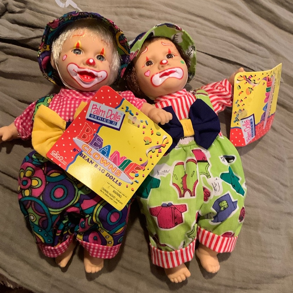 2 clown dolls